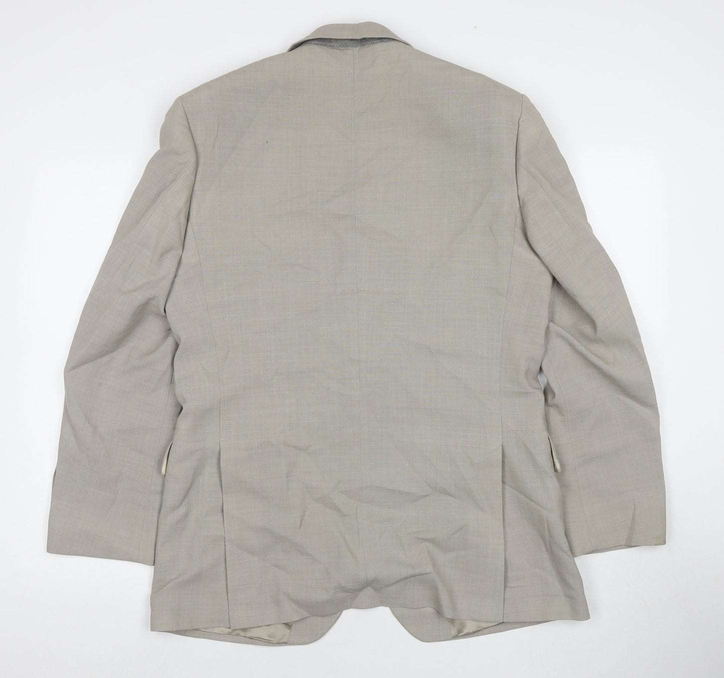 Karl Jackson Mens Beige Wool Jacket Suit Jacket Size 40 Regular