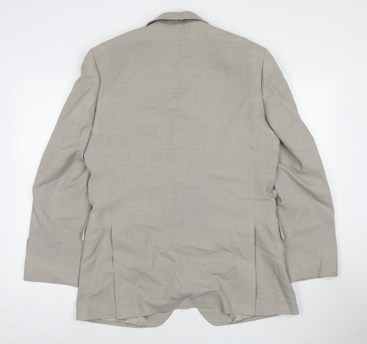 Karl Jackson Mens Beige Wool Jacket Suit Jacket Size 40 Regular