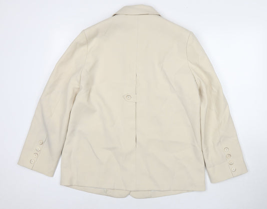 Cocomiricle Womens Beige Jacket Blazer Size L Button