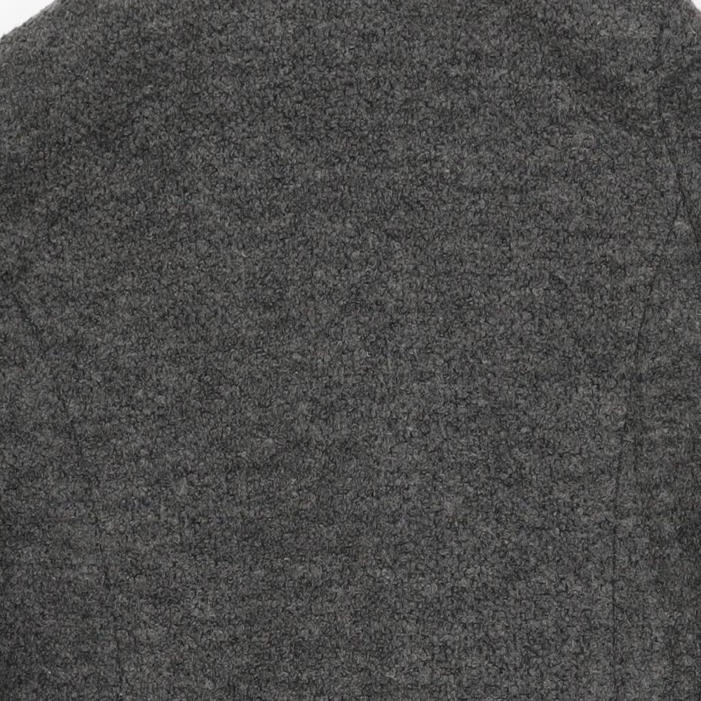 Anthology Womens Grey Overcoat Coat Size 14 Snap