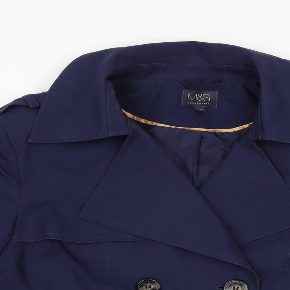 Marks and Spencer Womens Blue Jacket Coat Size 12 Button