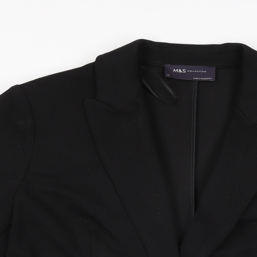 Marks and Spencer Womens Black Jacket Blazer Size 12 Button