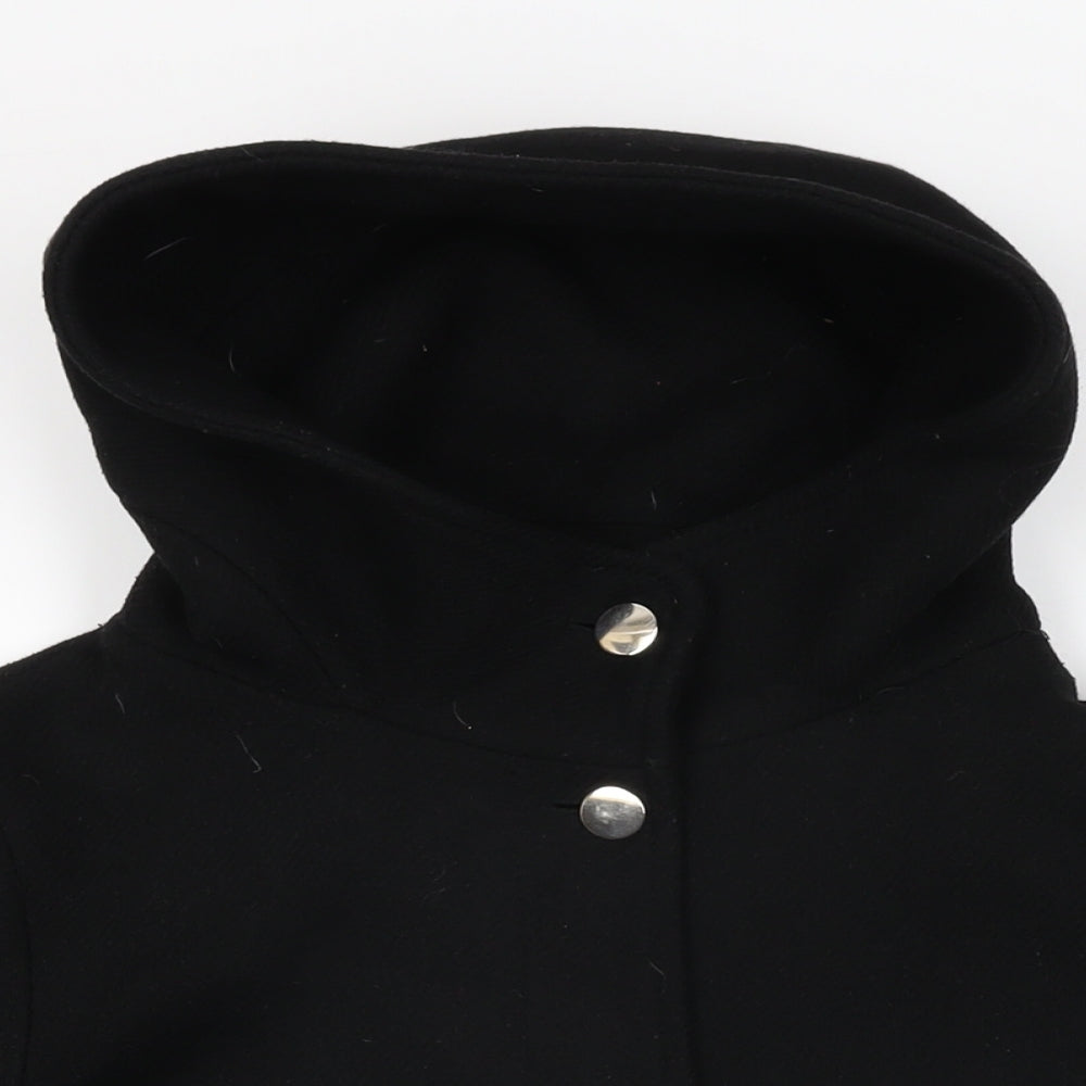 Zara Womens Black Jacket Coat Size M Button