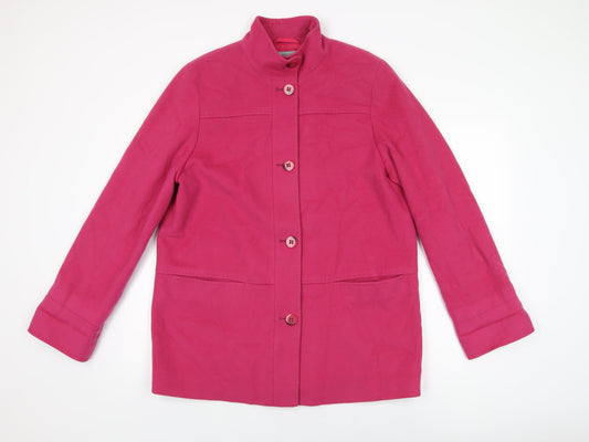 Marks and Spencer Womens Pink Overcoat Coat Size 14 Button