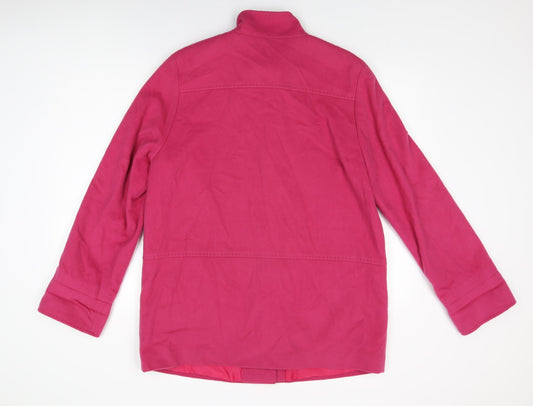 Marks and Spencer Womens Pink Overcoat Coat Size 14 Button