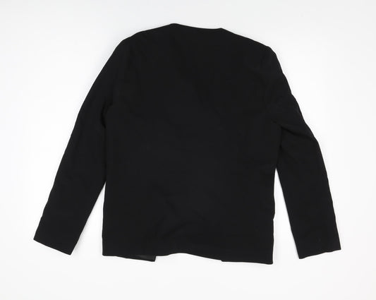 Internacionale Womens Black Jacket Blazer Size 12