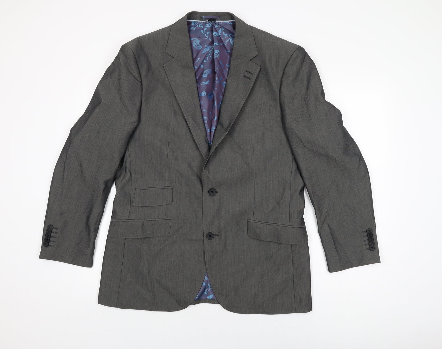 Jacamo Mens Grey Polyester Jacket Suit Jacket Size 40 Regular