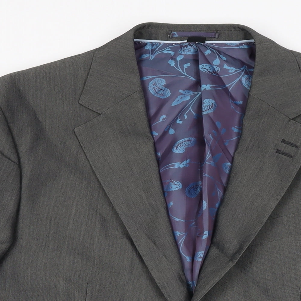 Jacamo Mens Grey Polyester Jacket Suit Jacket Size 40 Regular