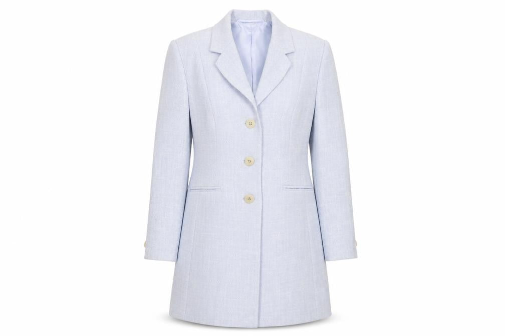 Precis Womens Blue Overcoat Coat Size 8 Button
