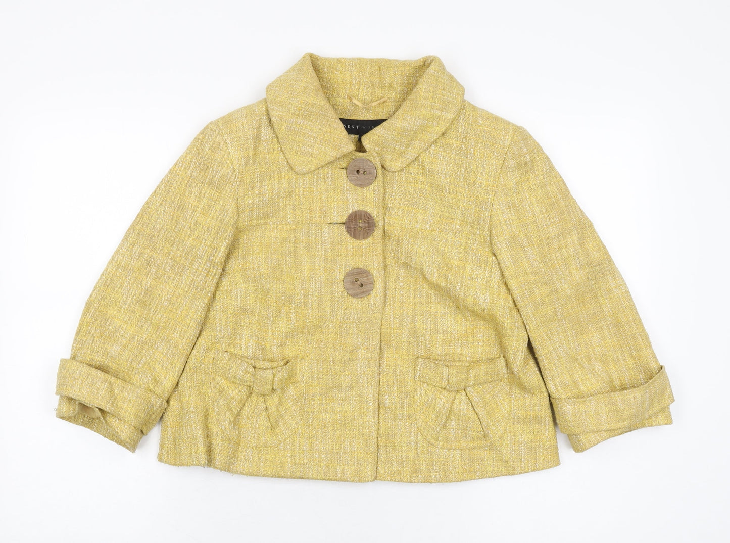NEXT Womens Yellow Jacket Coat Size 10 Button