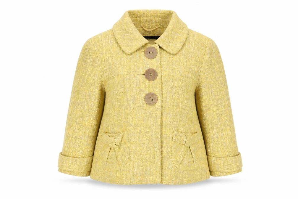 Next Womens Yellow Jacket Coat Size 10 Button