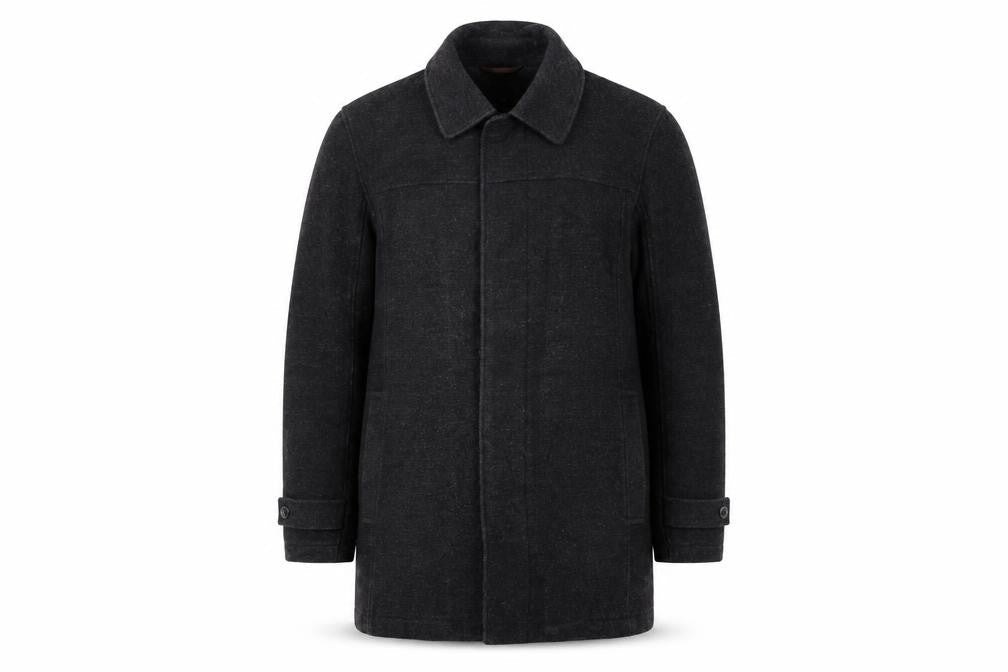 Debenhams Mens Black Overcoat Coat Size S Button