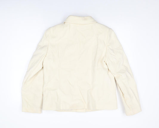 Marks and Spencer Womens Ivory Jacket Coat Size 16 Button
