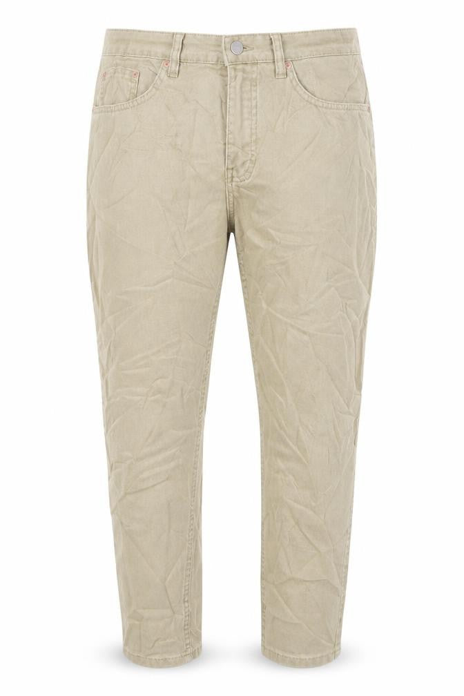Zara Womens Beige Cotton Tapered Jeans Size 12 L26 in Regular Zip
