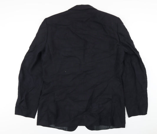 Fellini Mens Blue Linen Jacket Blazer Size 42 Regular
