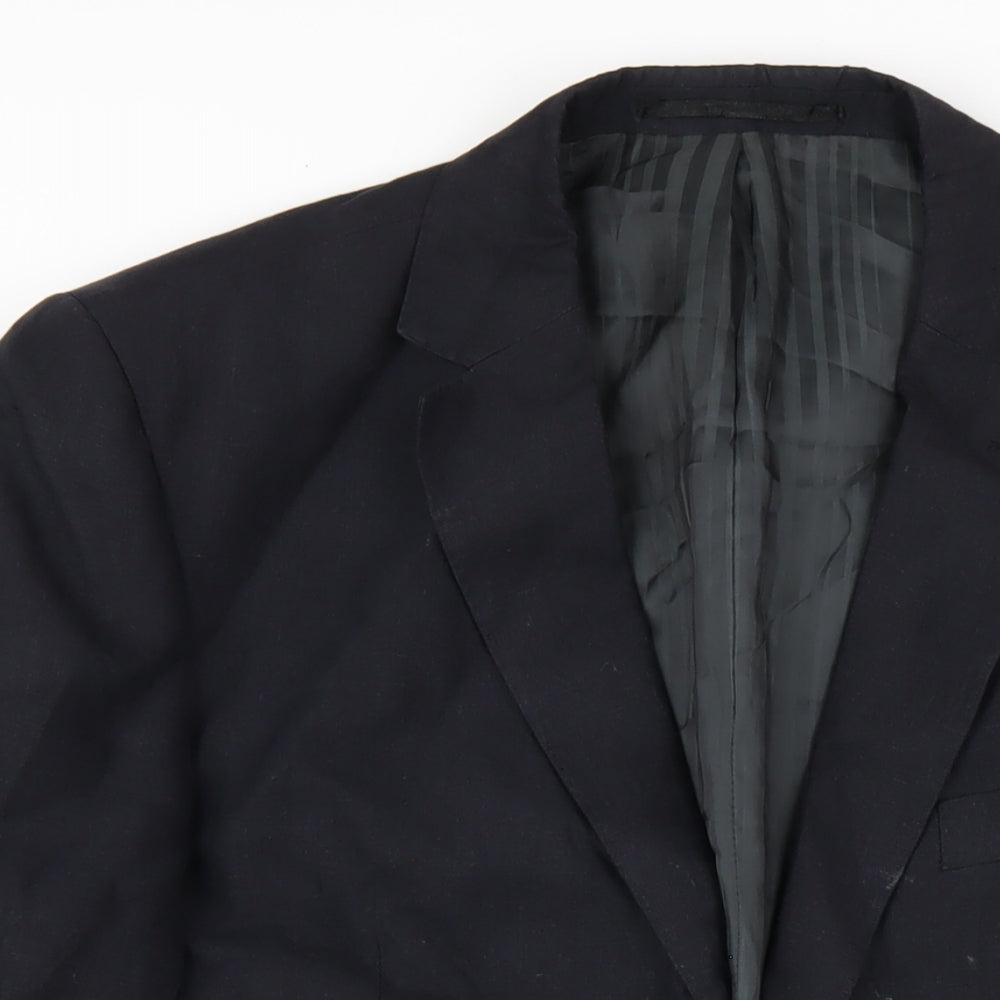 Fellini Mens Blue Linen Jacket Blazer Size 42 Regular