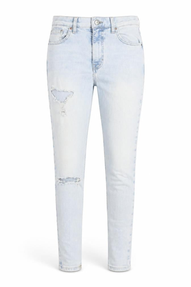 Topshop Womens Blue Cotton Skinny Jeans Size 10 L30 in Regular Zip