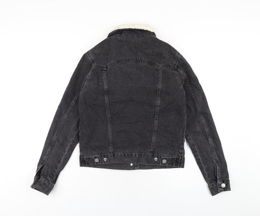 Topshop Womens Black Jacket Size 6 Button