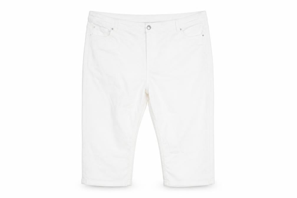 Simply Be Womens White Cotton Cropped Jeans Size 44 in L22 in Regular Zip