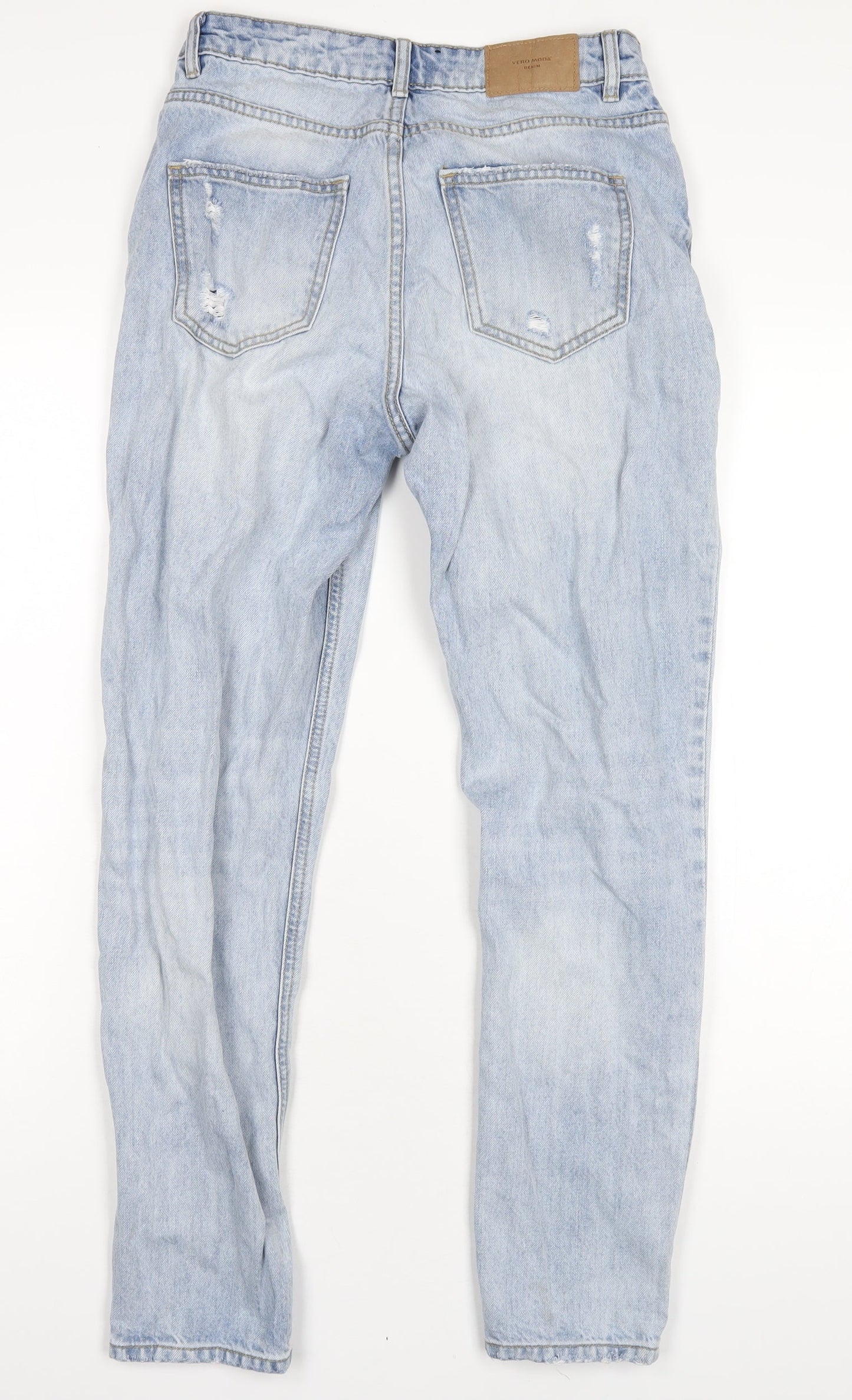 VERO MODA Womens Blue Cotton Straight Jeans Size 27 in L32 in Regular Zip