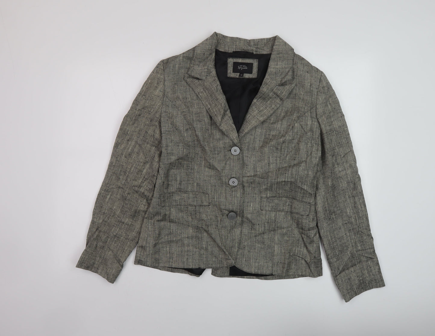 Per Una Womens Beige Jacket Size 12 Button
