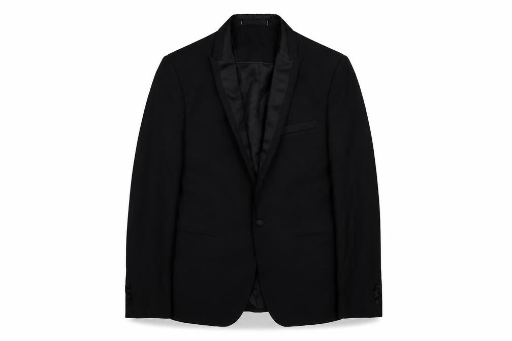 Marks and Spencer Mens Black Polyester Jacket Suit Jacket Size 36 Regular