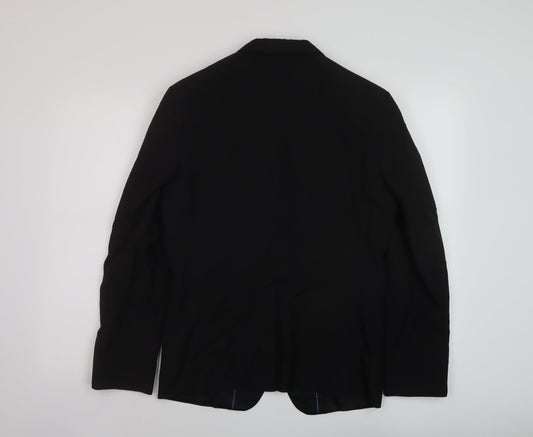 Marks and Spencer Mens Black Polyester Jacket Suit Jacket Size 36 Regular