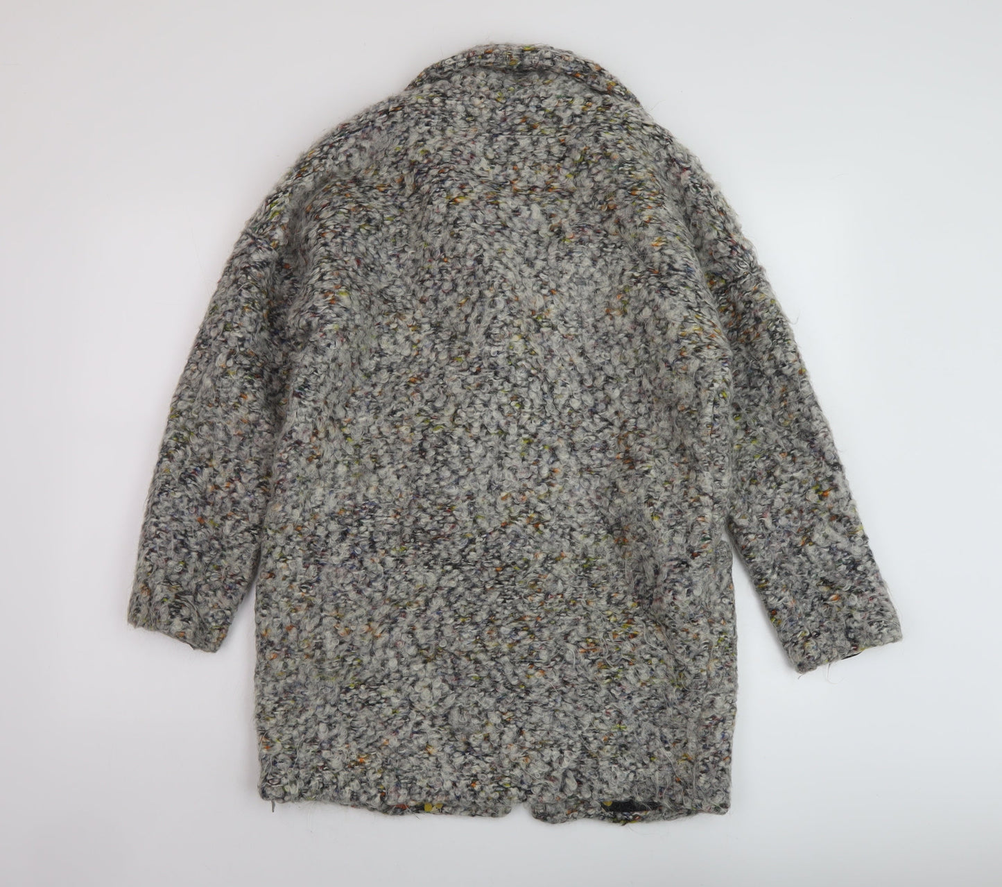 Trucco Womens Grey Overcoat Coat Size 8 Button