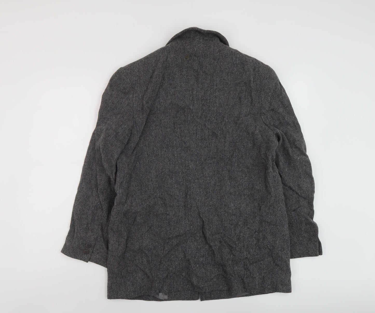 Marks and Spencer Womens Grey Overcoat Coat Size 14 Button