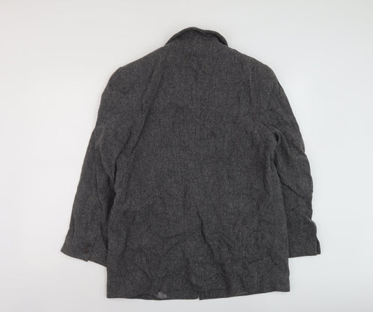 Marks and Spencer Womens Grey Overcoat Coat Size 14 Button