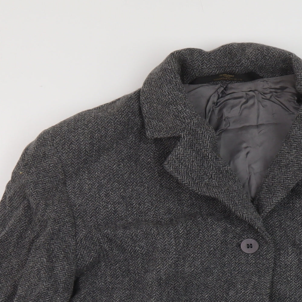 Marks and Spencer Womens Grey Overcoat Coat Size 14 Button
