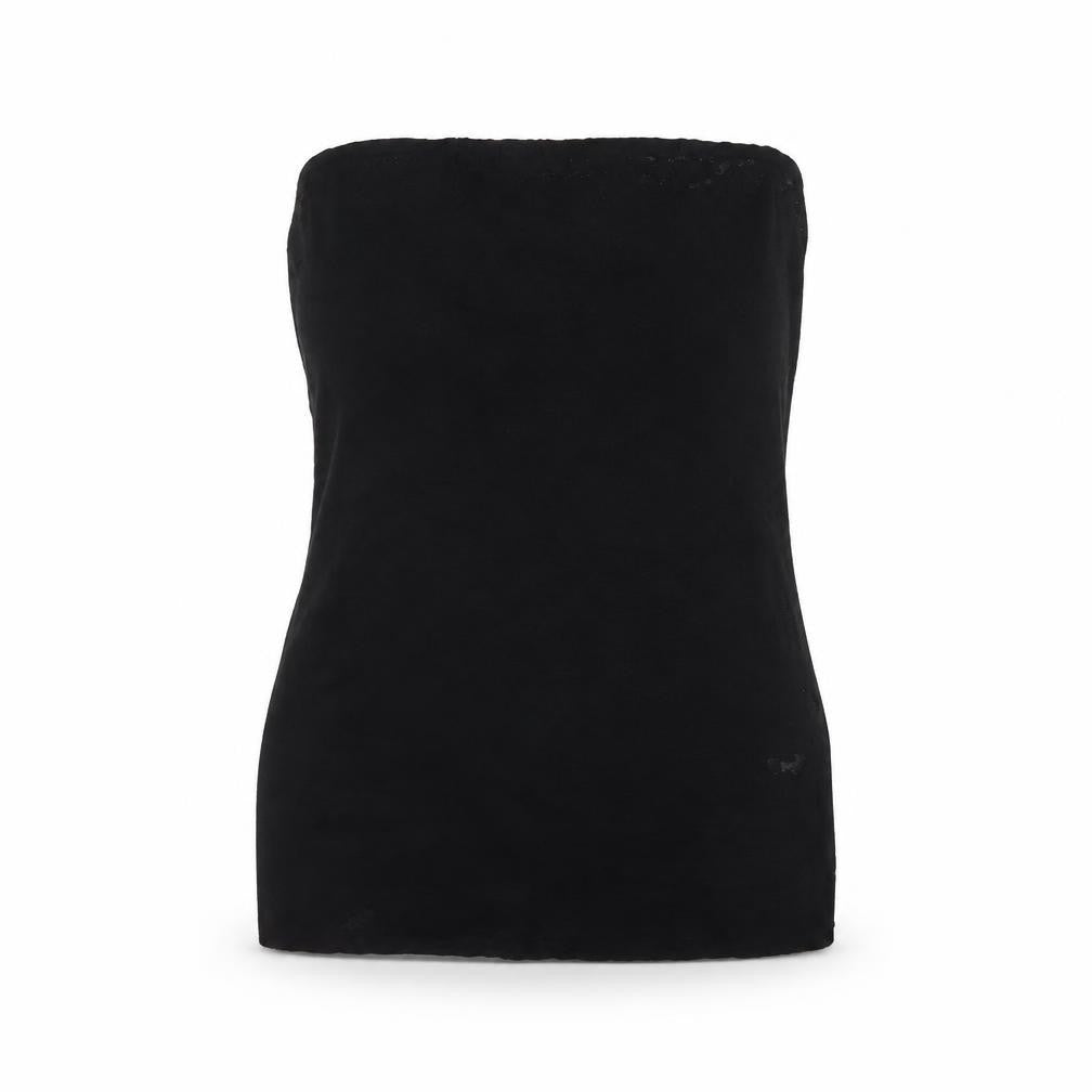 PRETTYLITTLETHING Womens Black Polyester Basic Tank Size 10 Off the Shoulder