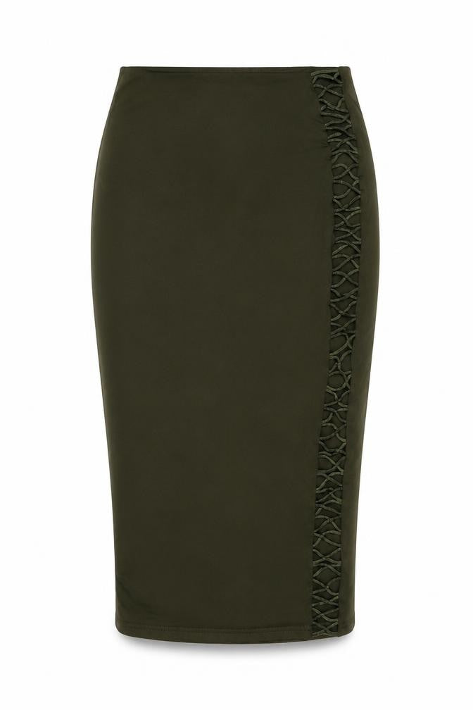 Mars The Label Womens Green Polyester Bandage Skirt Size 8