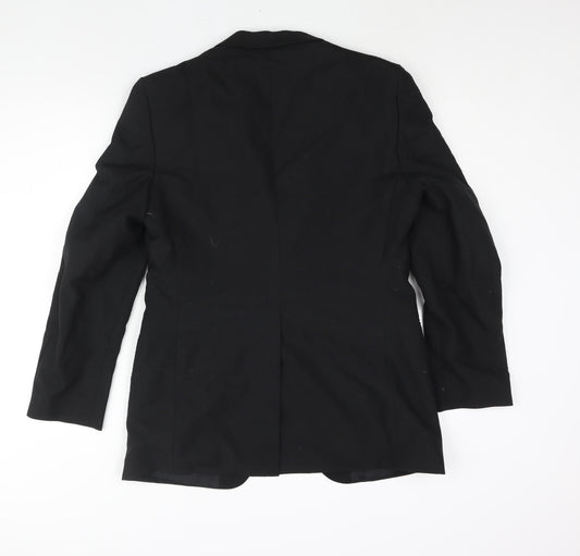 Hornes Mens Black Polyester Jacket Suit Jacket Size 36 Regular