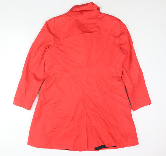Marks and Spencer Womens Red Trench Coat Coat Size 16 Button