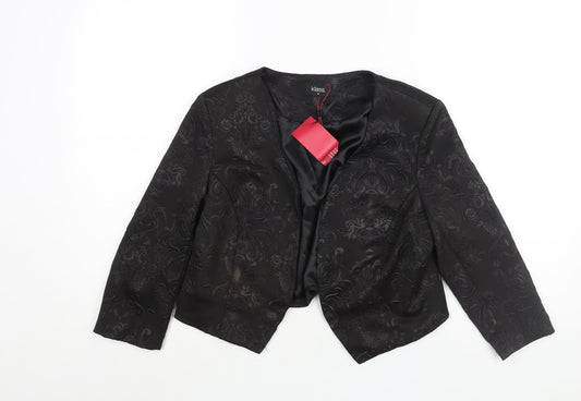 Klass Womens Black Geometric Jacket Size 12