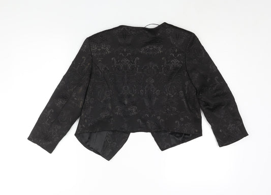 Klass Womens Black Geometric Jacket Size 12