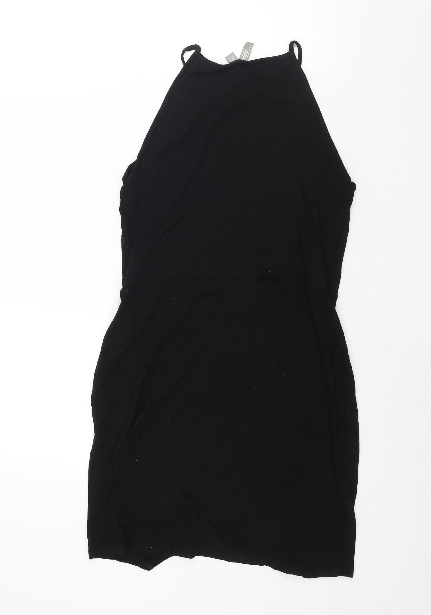 ASOS Womens Black Viscose Shift Size 10 Square Neck Pullover - Wrap Style