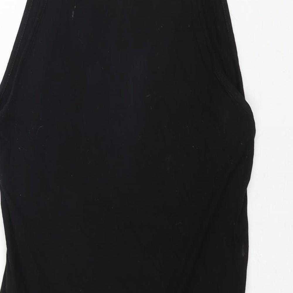 ASOS Womens Black Viscose Shift Size 10 Square Neck Pullover - Wrap Style