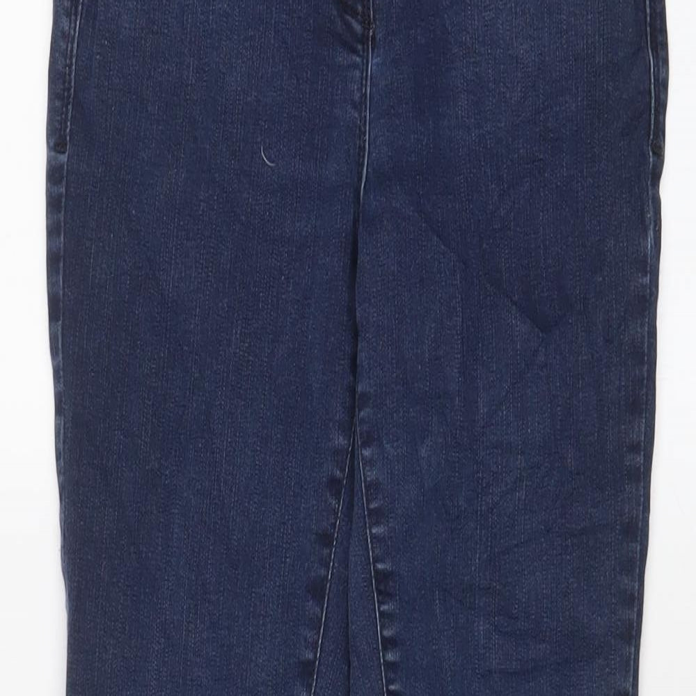 Marks and Spencer Womens Blue Cotton Skinny Jeans Size 10 L28 in Regular Zip