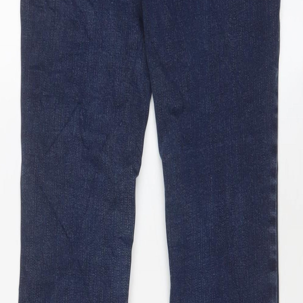 Marks and Spencer Womens Blue Cotton Skinny Jeans Size 10 L28 in Regular Zip