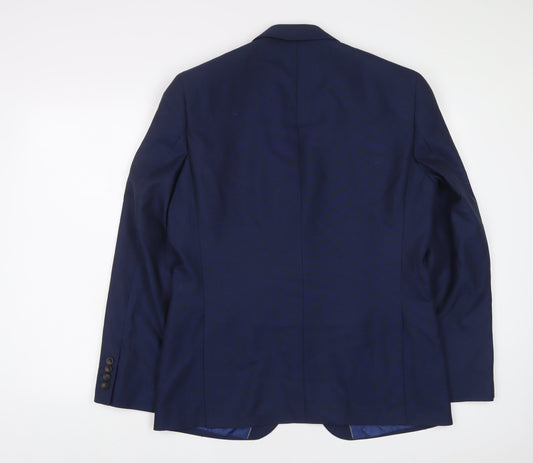 Marks and Spencer Mens Blue Polyester Jacket Suit Jacket Size 40 Regular