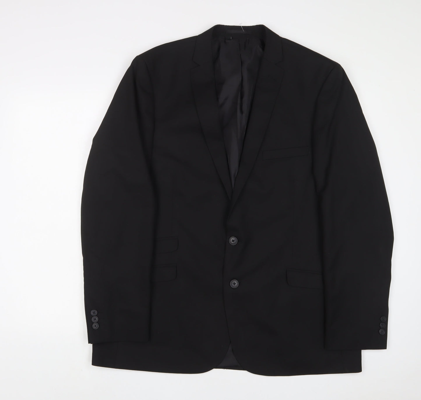 William & Browns Mens Black Polyester Jacket Suit Jacket Size 46 Regular - Inside pockets