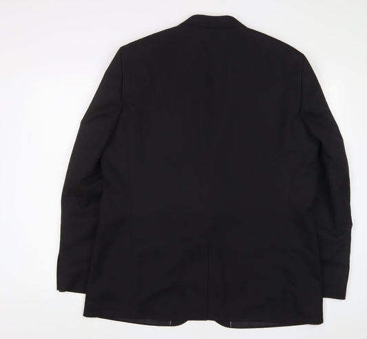William & Browns Mens Black Polyester Jacket Suit Jacket Size 46 Regular - Inside pockets