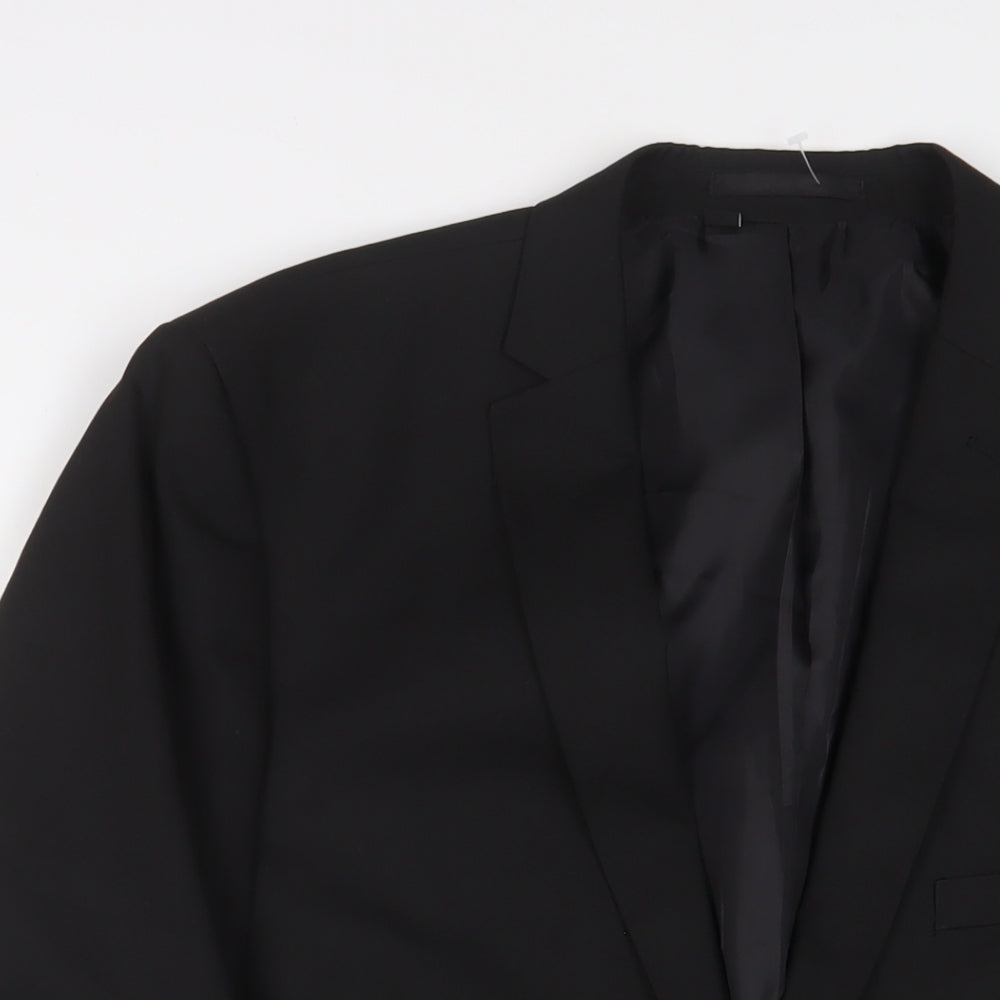 William & Browns Mens Black Polyester Jacket Suit Jacket Size 46 Regular - Inside pockets