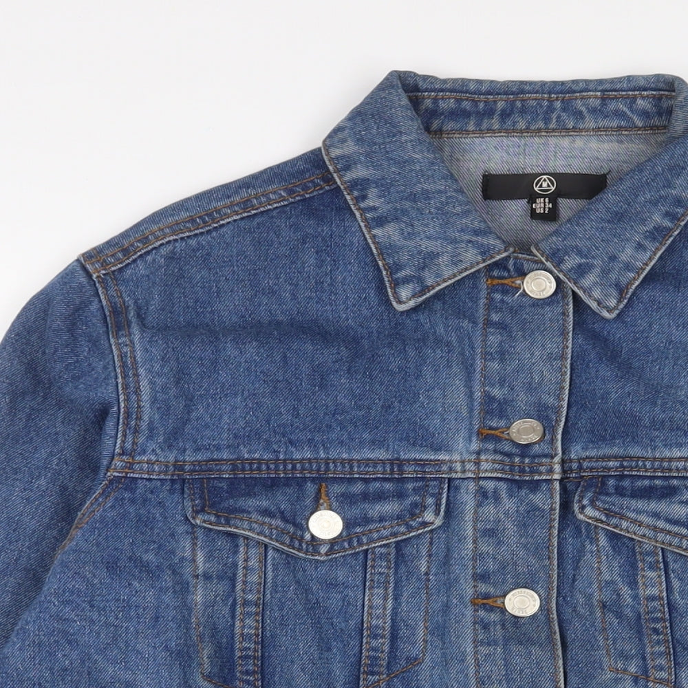 Missguided Womens Blue Jacket Size 6 Button