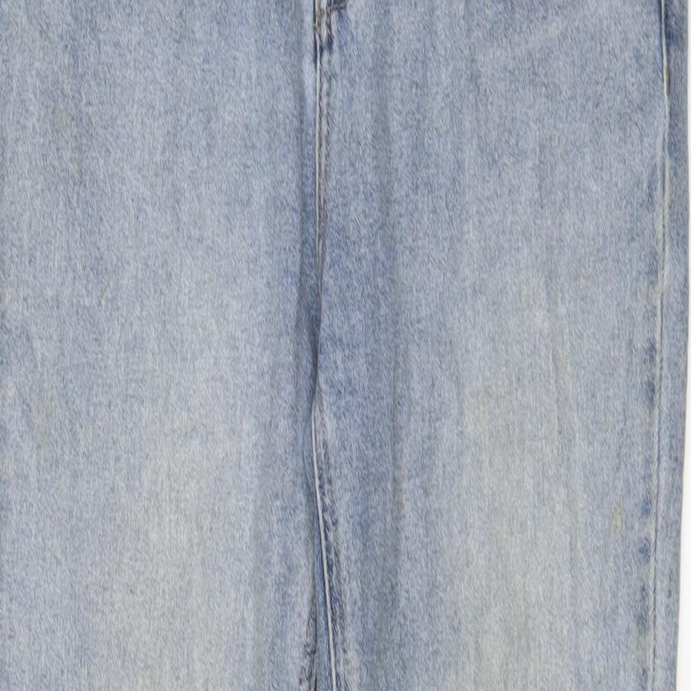 TU Womens Blue Cotton Mom Jeans Size 12 L29 in Regular Button