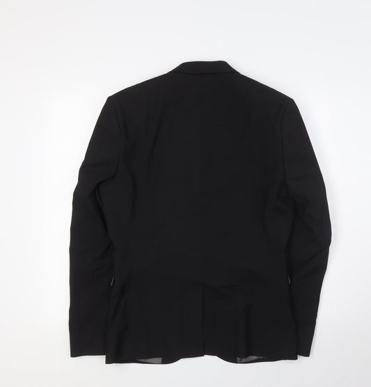 NEXT Mens Black Polyester Jacket Suit Jacket Size 36 Regular