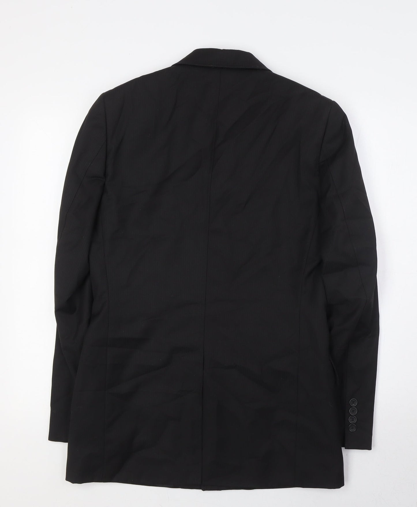 Topman Mens Black Polyester Jacket Suit Jacket Size 36 Regular