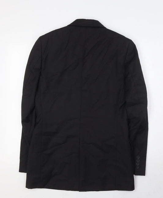 Topman Mens Black Polyester Jacket Suit Jacket Size 36 Regular